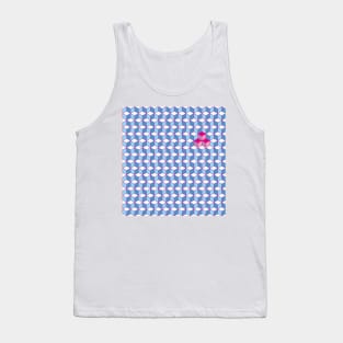 Blue & Pink Tiling Cubes Tank Top